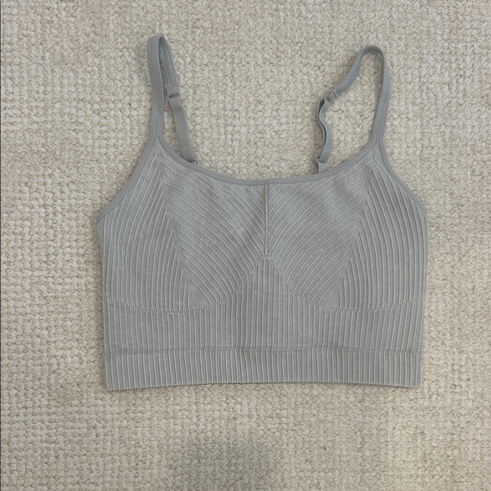 Aerie Gray Ribbed Bra Top